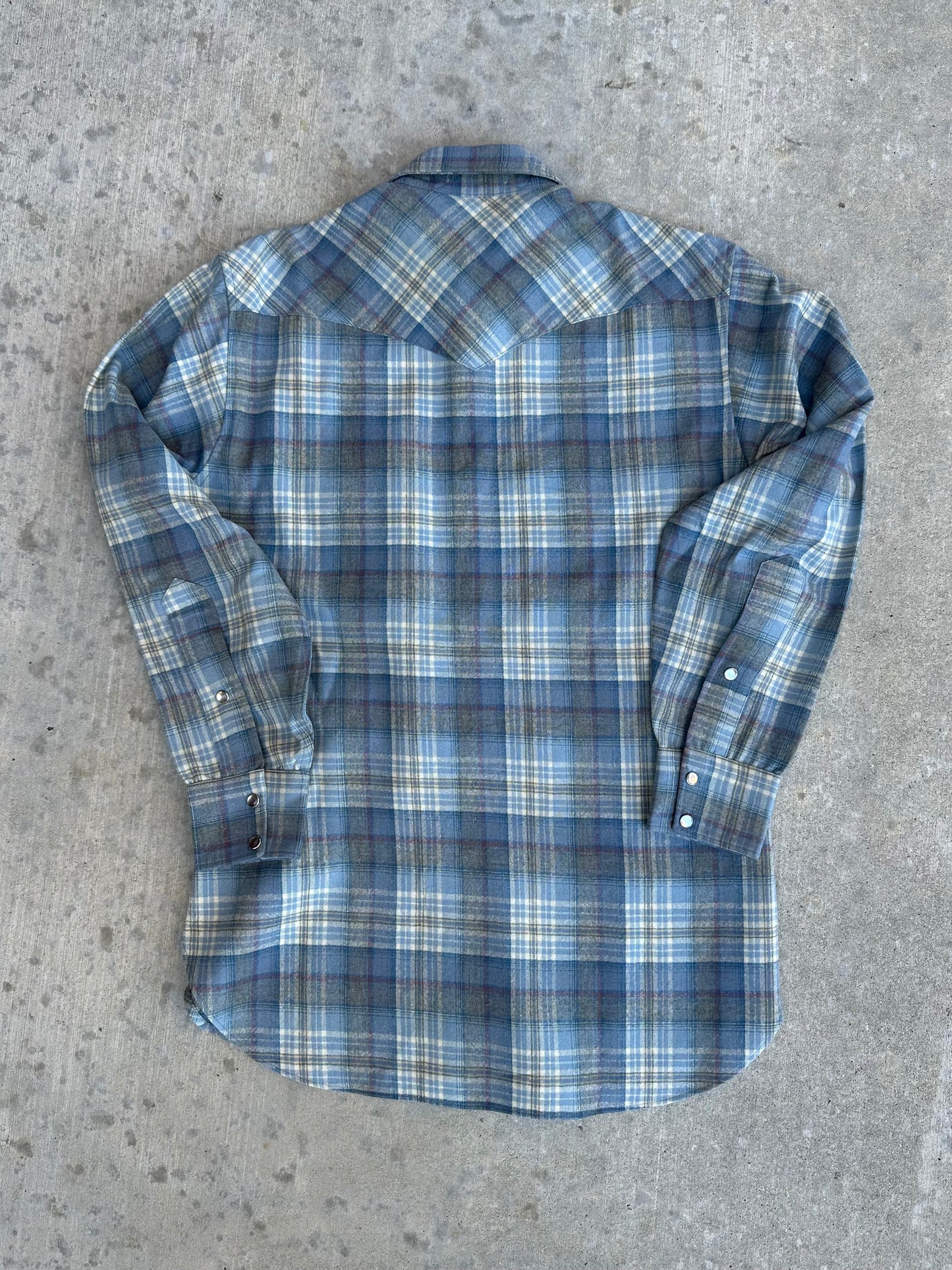 60’s Pendleton Plaid Pearl Snap Wool Western Shirt (Men’s M)