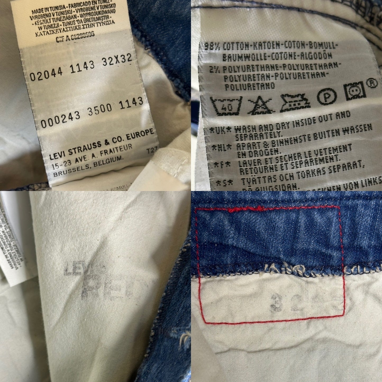 RARE Vintage Levi’s Selvedge “Skewed RED” Collection 3D Jeans (32x32)