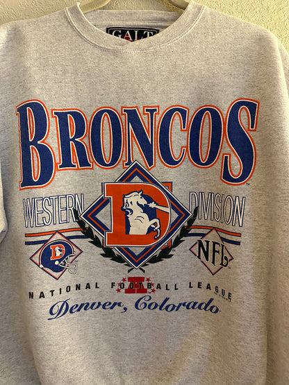 ‘96 Denver Broncos Western Division Champs Heavyweight Cotton Sweatshirt (Unisex L)