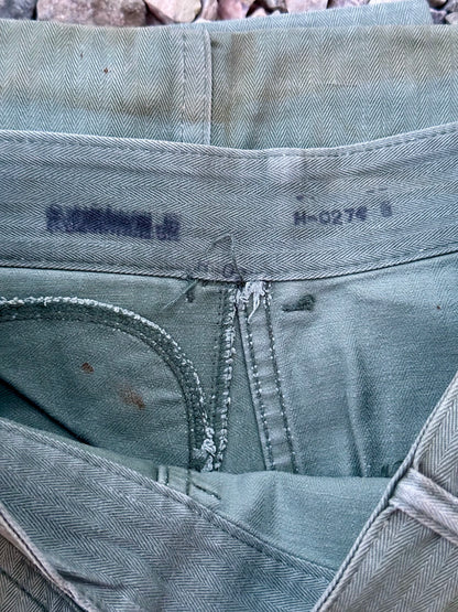 40’s WWII HBT USMC Donut Button P41 Trousers (Unisex 29/30)