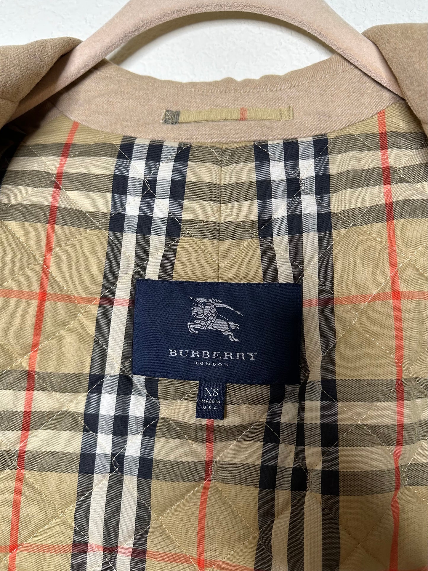 Vintage Burberry Nova Check Quilted Lined Cotton Blend Jacket (XS)