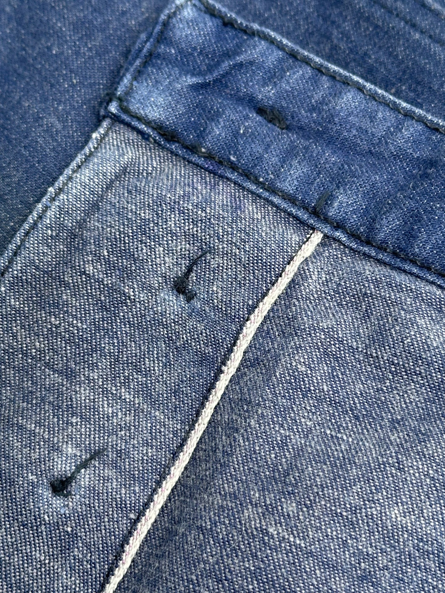 40’s/50’s US Navy Denim Selvedge Fly Wide Leg Deck Pants (Unisex 34)