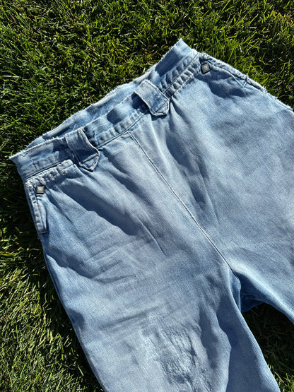 Rare 50’s LEVI’S Big E Western Side Zip Shorthorn Denim Pants (Women’s