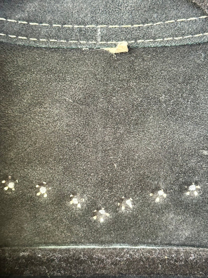 60’s Roncelli Style Studded Cowhide Suede Western Cutoff Overshirt (Men’s L)