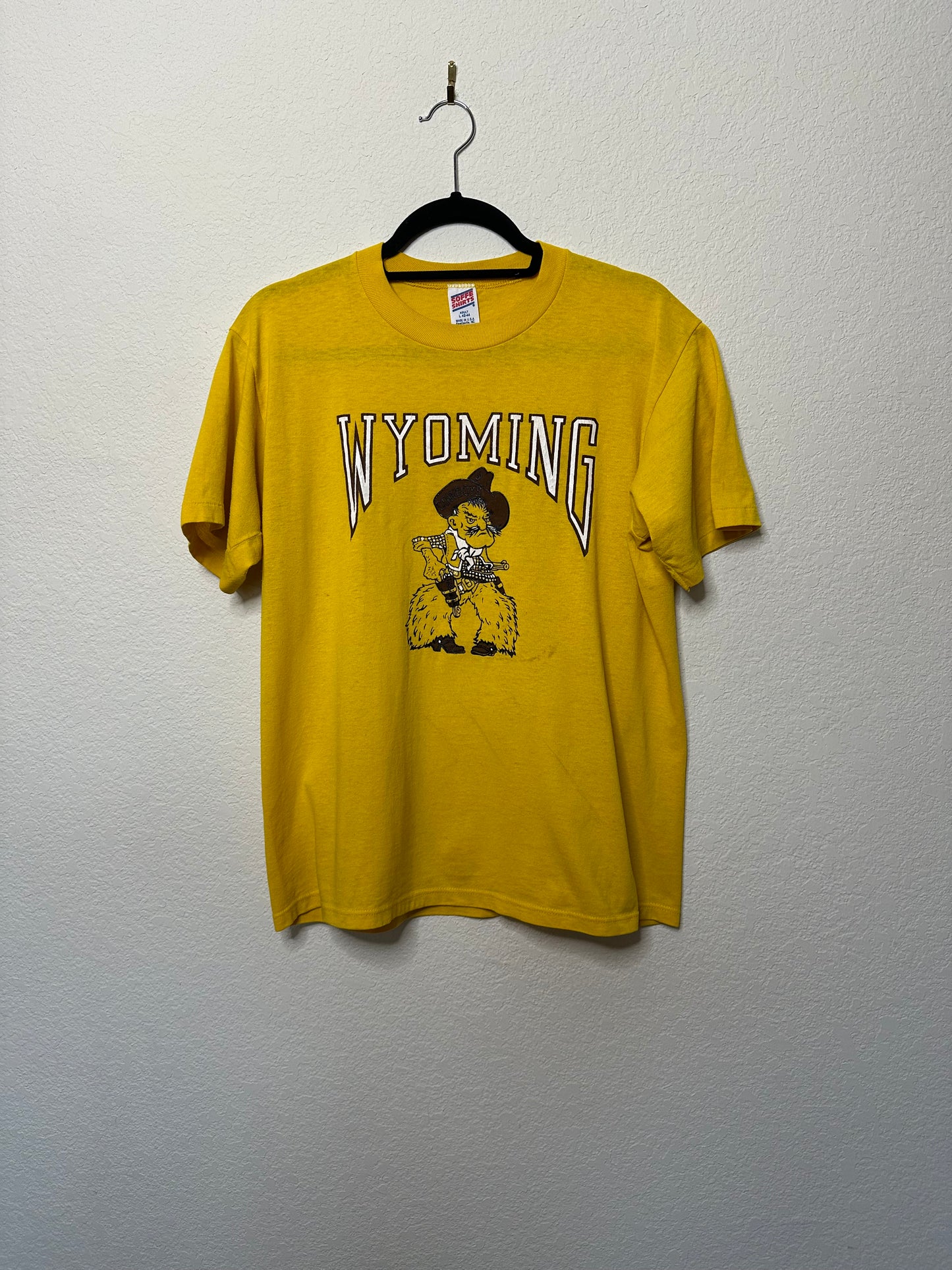 80’s Wyoming Cowboys Single Stitch Pistol Pete Tee (Unisex L)