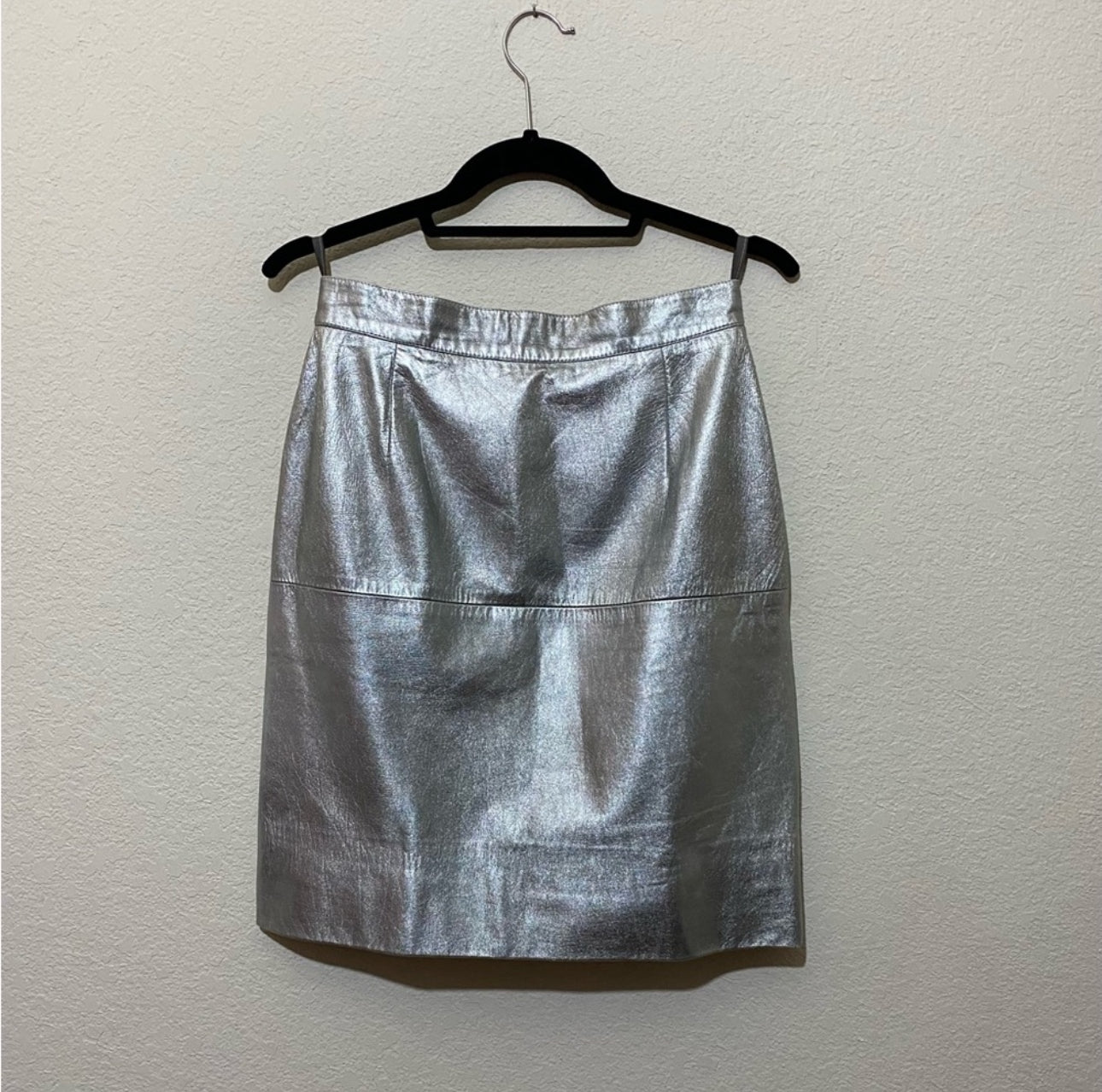 70’s Michele Domercq Paris Metallic Leather Mini Skirt (S)