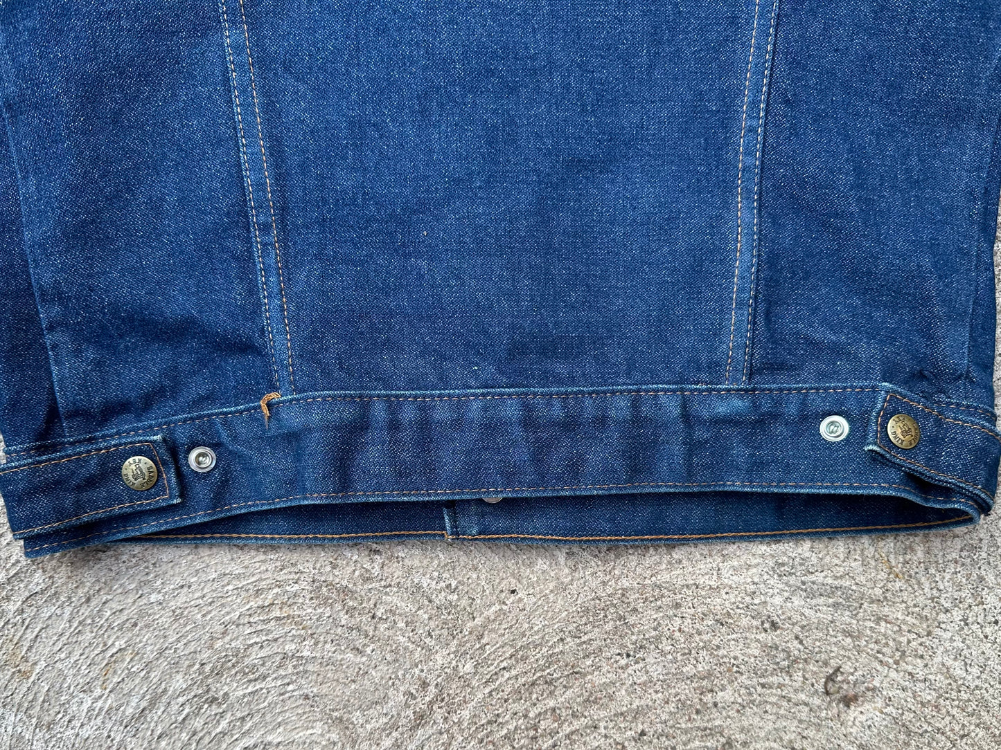 80’s Saddle King Raw Denim Trucker Jacket (Unisex S)