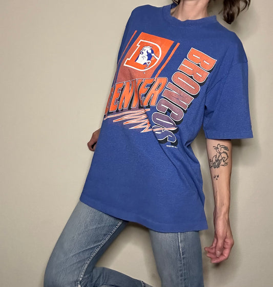 90’s Denver Broncos Pinstripe Tee (Unisex L)