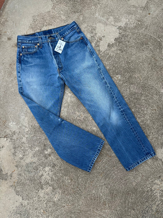 Y2K Levi’s 501 STF Crop Denim Jeans (Men’s 28x26 / Women’s 26)