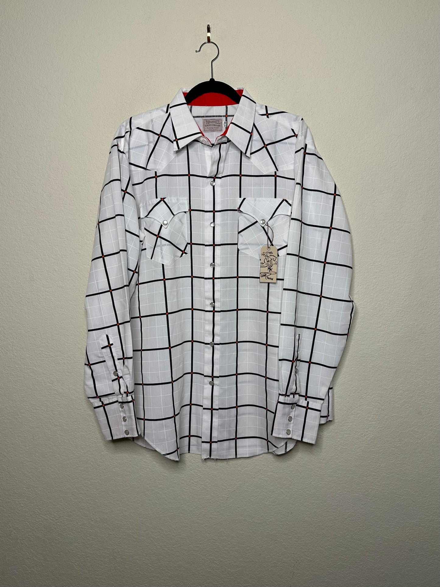 80’s H Bar C Western Pearl Snap Check Shirt (Unisex XL)