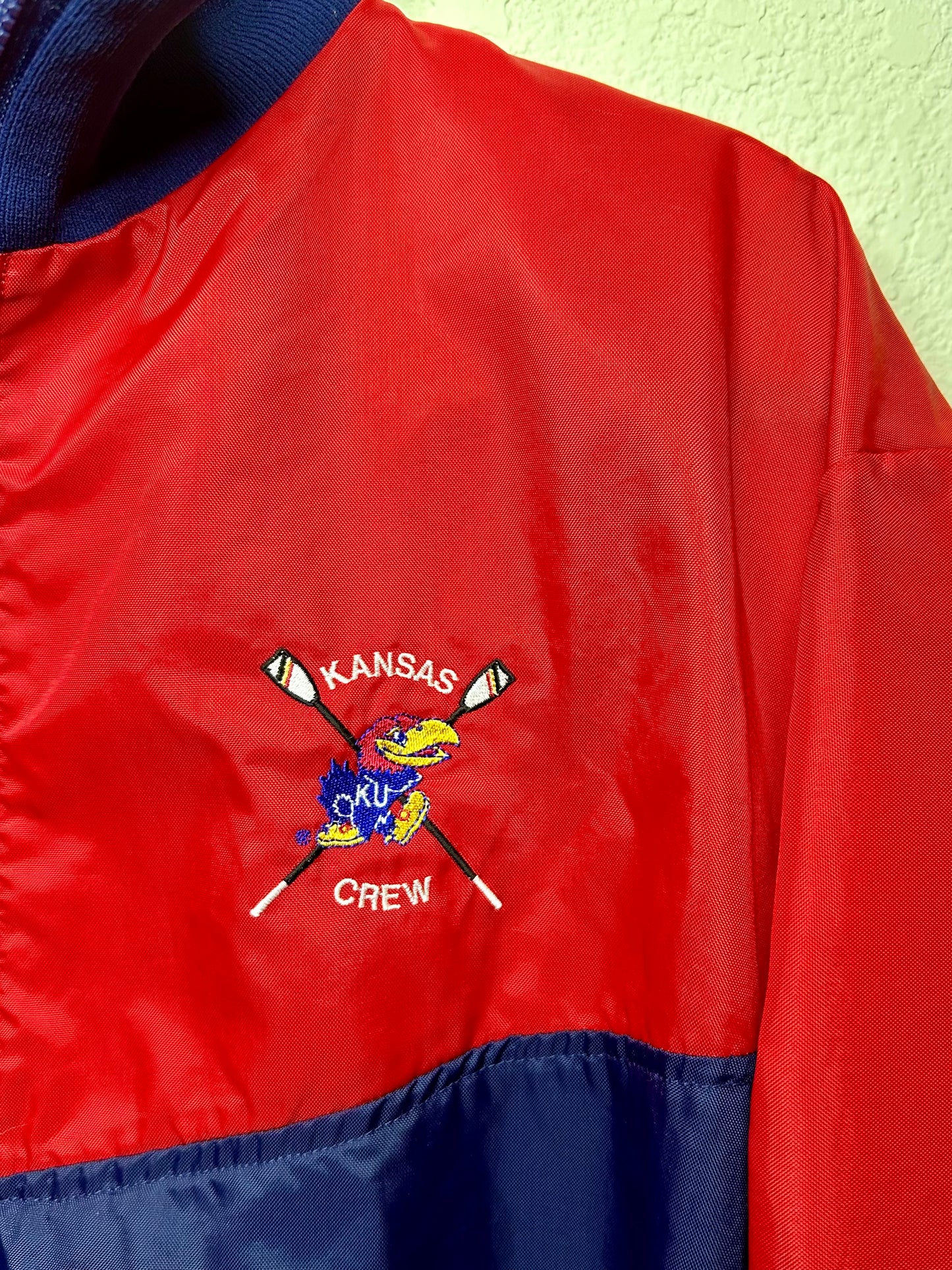 90’s Kansas Jayhawks Half-Zip Windbreaker Jacket (Unisex L/XL)