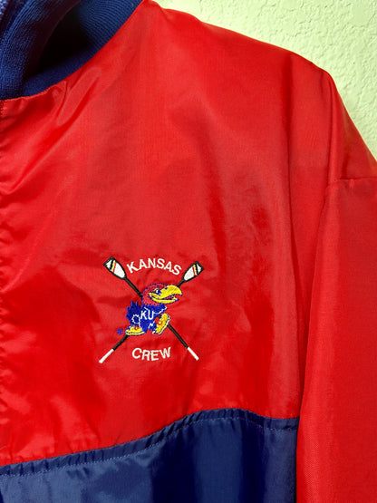 90’s Kansas Jayhawks Half-Zip Windbreaker Jacket (Unisex L/XL)