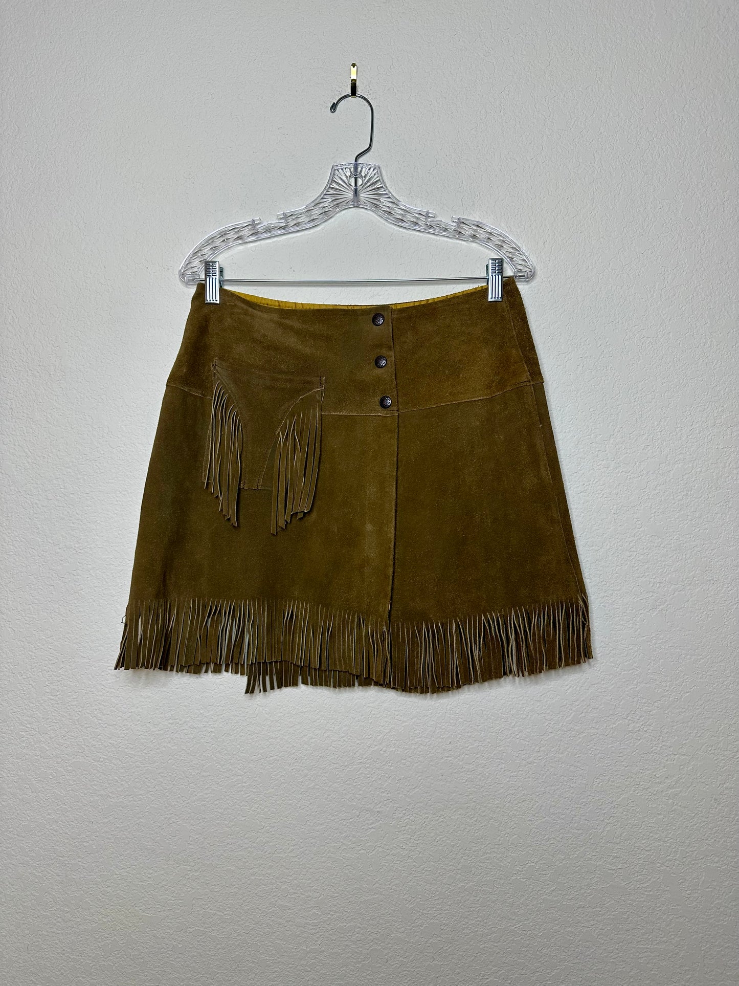 60’s Pioneer Wear Suede Fringe Western Wrap Skirt (M/L)