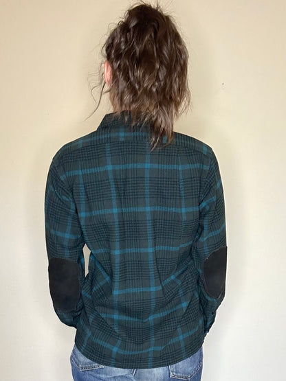 60’s Pendleton Wool Tartan Plaid Elbow Patch Board Shirt (Unisex S)