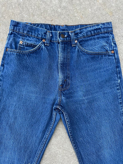 80’s Levi’s 517 Orange Tab Leather Back Patch USA Crop Jeans (Men’s 30x28.5 / Women’s 28)