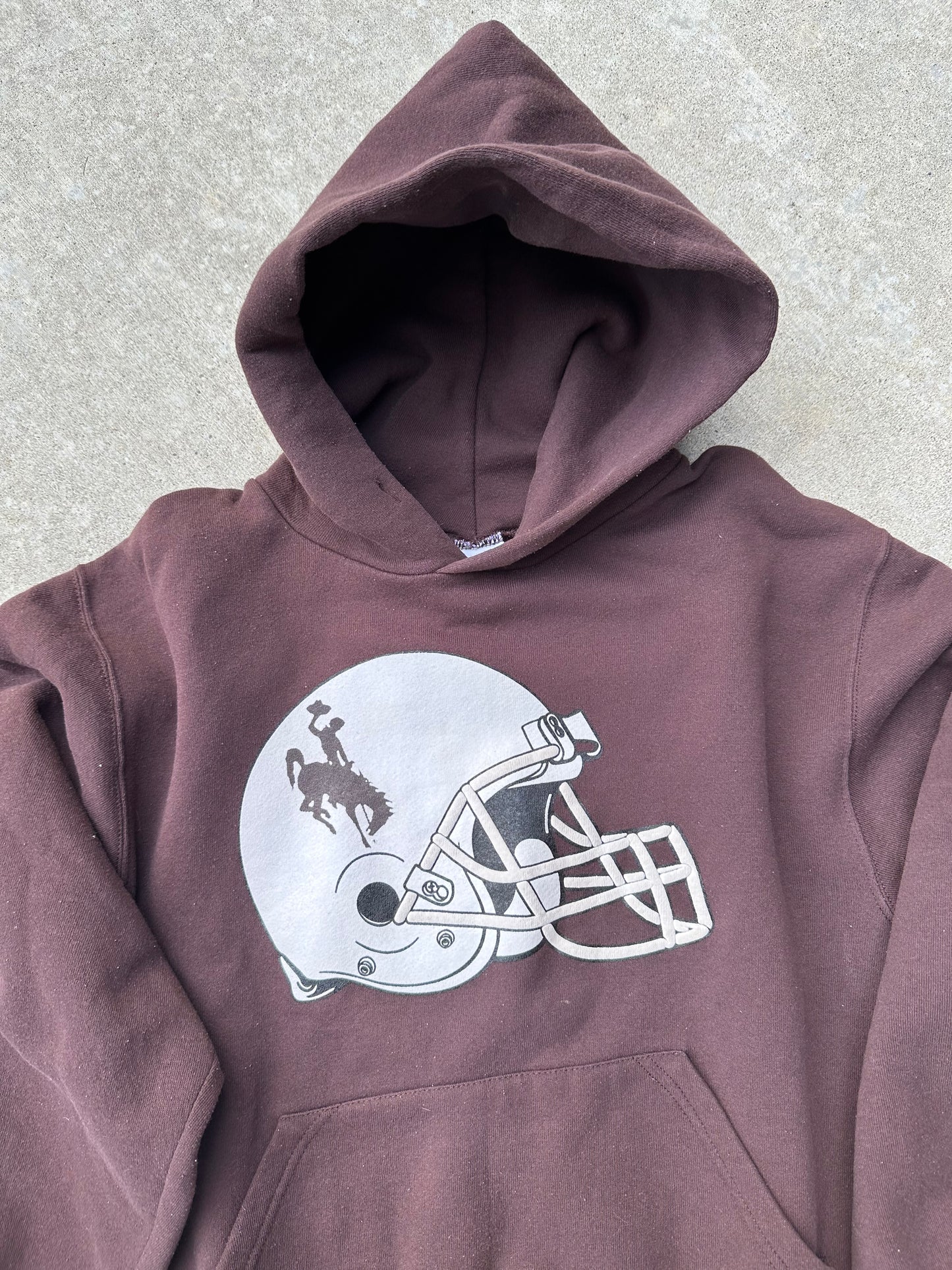 00s Russell Wyoming Football Puffy Hoodie (Unisex S)