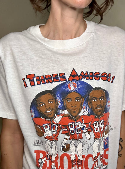 80’s Denver Broncos Big Head Three Amigos Graphic Tee USA (Unisex M)