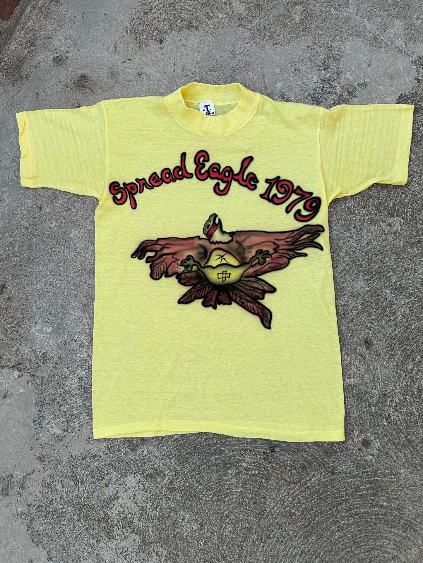 70’s Hand Airbrushed Spread Eagle Jump (Van Halen) Single Stitch 1/1 Tee (Unisex S)