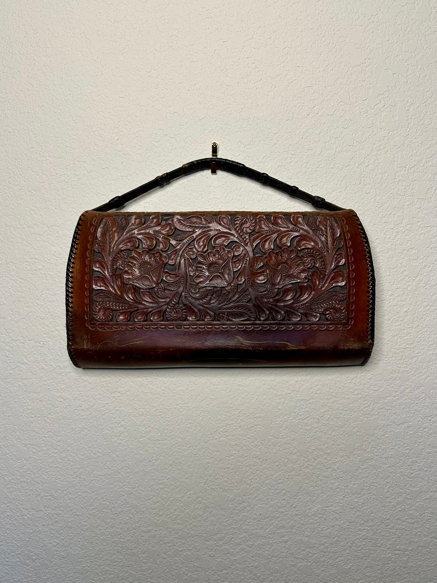 40’s Hand-Tooled Leather Western Bag