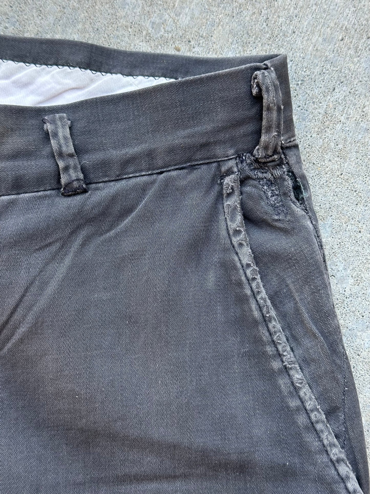 40’s Buckle Back Faded Black Cotton Cuffed Trousers (30x31)