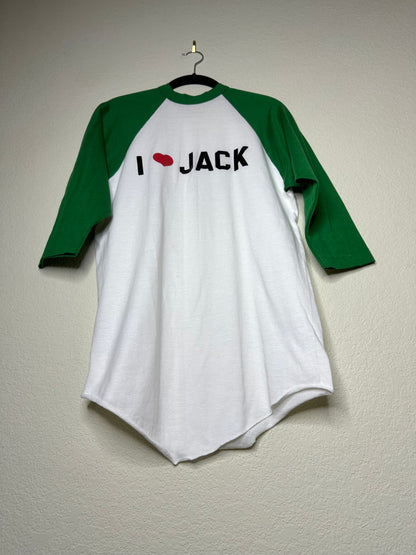 70’s Single Stitch Color Block Raglan “I Love Jack” Tee (Unisex M)