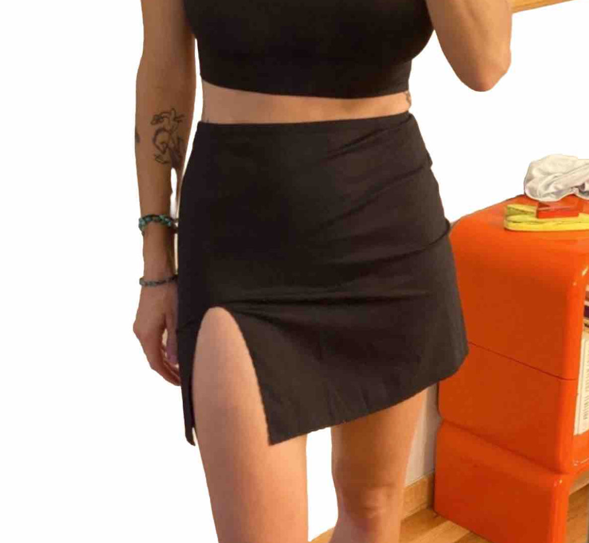 90’s Miu Miu Micro Mini Skirt w/ Cutout Slit (S)