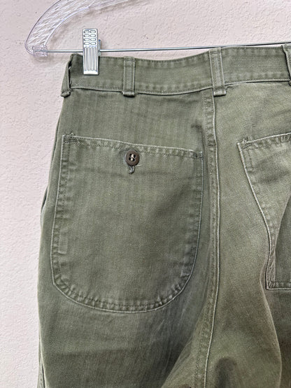 RARE 50’s Military HBT Herringbone Twill Cotton Utility Pants (27x30)