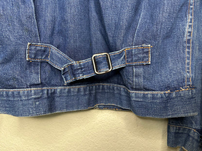 Rare 40’s Selvedge Buckle Back Pleated Type 1 Denim Jacket (Women’s XS)