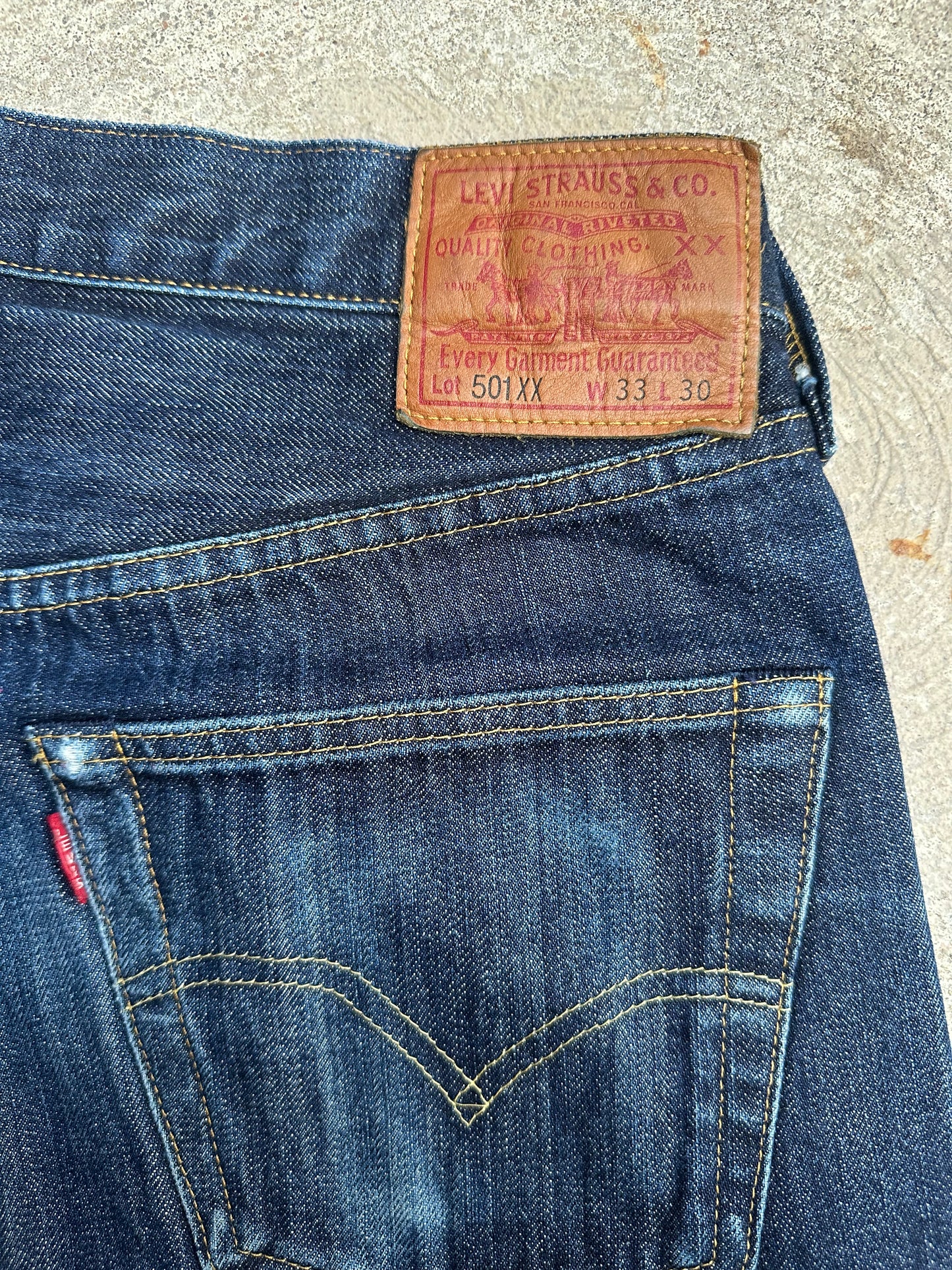 1947 LEVI’S LVC Big E 501XX Redline Selvedge Japanese Denim Jeans USA (30x31/Modern 28/29) Repro