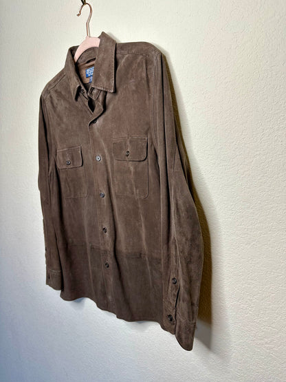 90’s Polo Ralph Lauren Brown Suede Overshirt (Men’s M)