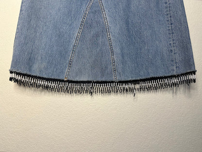 90’s Levi’s Upcycled Beaded Denim Midi Skirt (Modern 8)