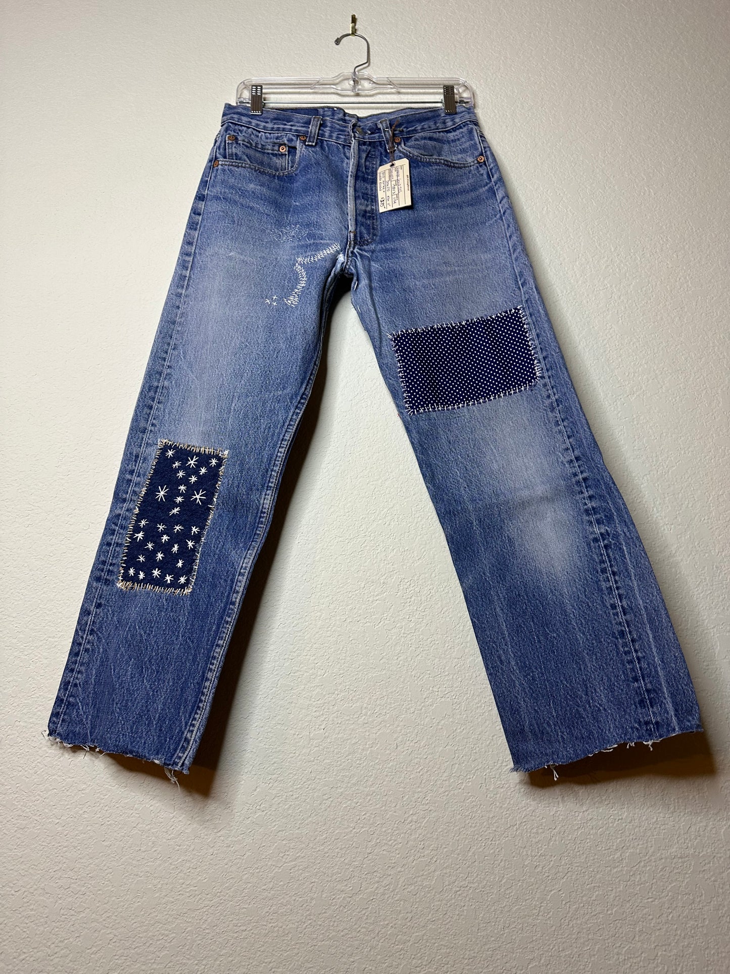 MCA Revival Custom Piece: 80’s Levi’s 501 Sashiko Patched Jeans (30x26 / Modern 6)