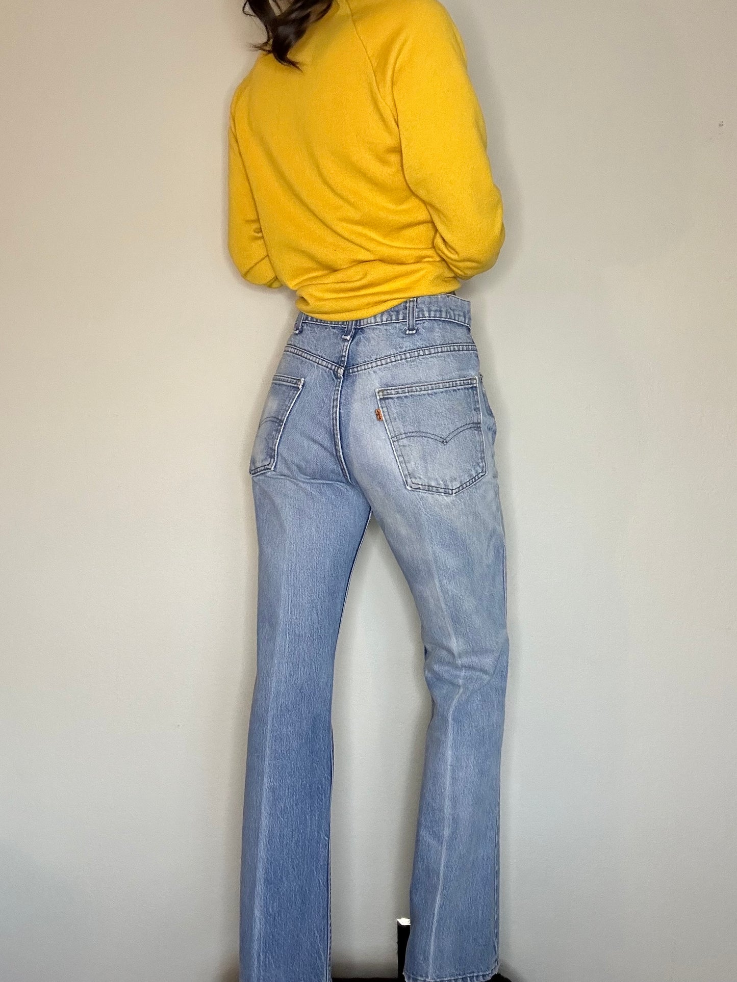 70’s Levi’s 517 Orange Tab Half Fade Distressed Bootcut Jeans (32x30 / Modern 8)