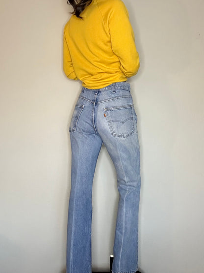 70’s Levi’s 517 Orange Tab Half Fade Distressed Bootcut Jeans (32x30 / Modern 8)