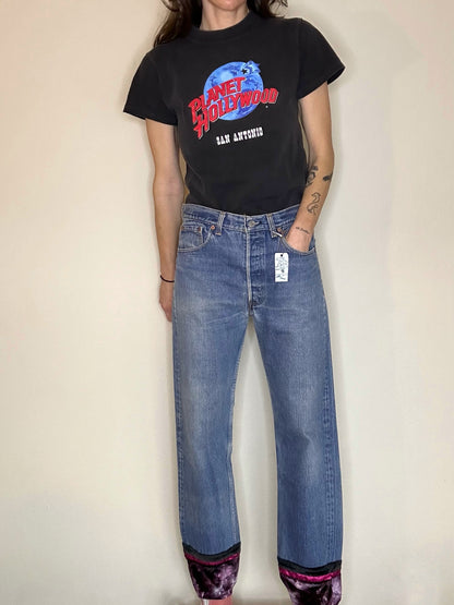 MCA Vintage Revival: 90’s 501 Jeans w/ Custom Velvet USA Hem (32x30 / Women’s Modern 30)