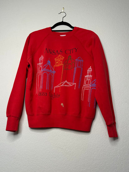 80’s Kansas City Plaza Lights Raglan USA Sweatshirt (Unisex M)