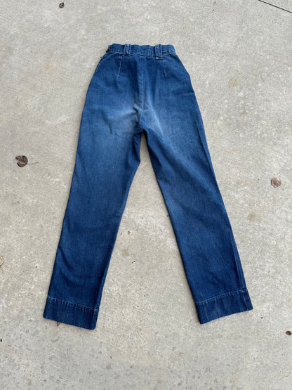 Rare 50’s LEVI’S Big E Western Side Zip Shorthorn Denim Pants (Women’s 24/25)