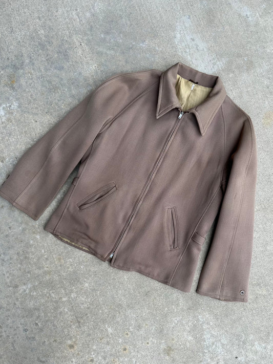 RARE 40’s Wool Gabardine Western Raglan Zip-Up Jacket (Unisex S)
