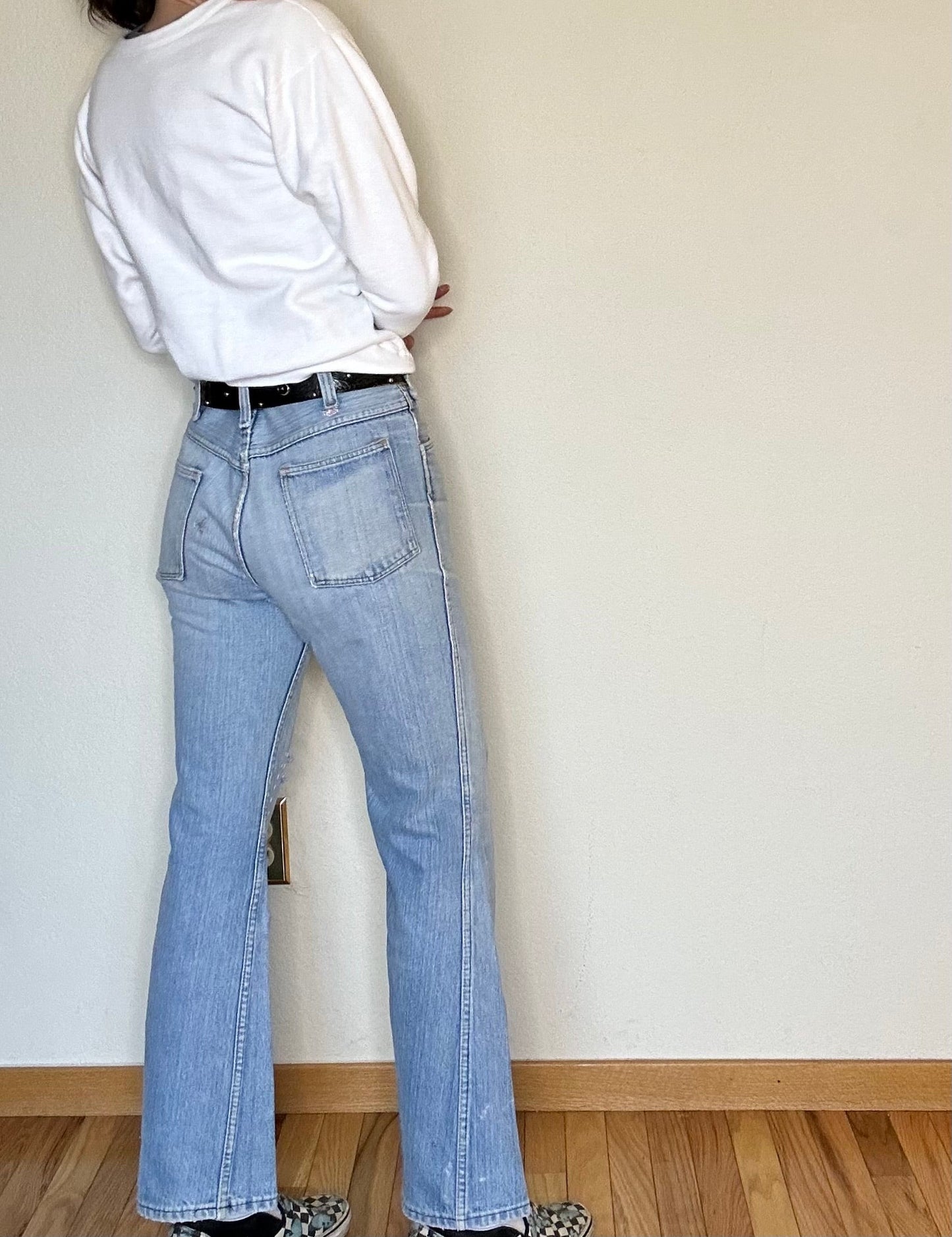 70’s Dickies Bootcut Patched Denim Twisted Seam Talon Jeans (Men’s 31x29/ Women’s 30)