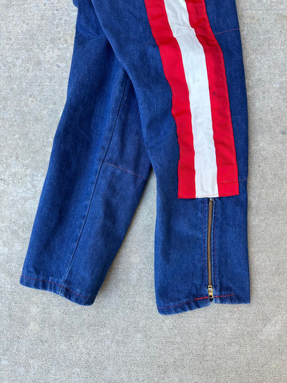 Rare 70’s Handmade Denim Motocross Racing Pants (34x30)