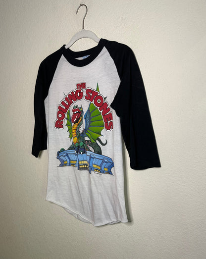 80’s Rolling Stones Heart Tour Single Stitch Raglan Tee (Unisex S)