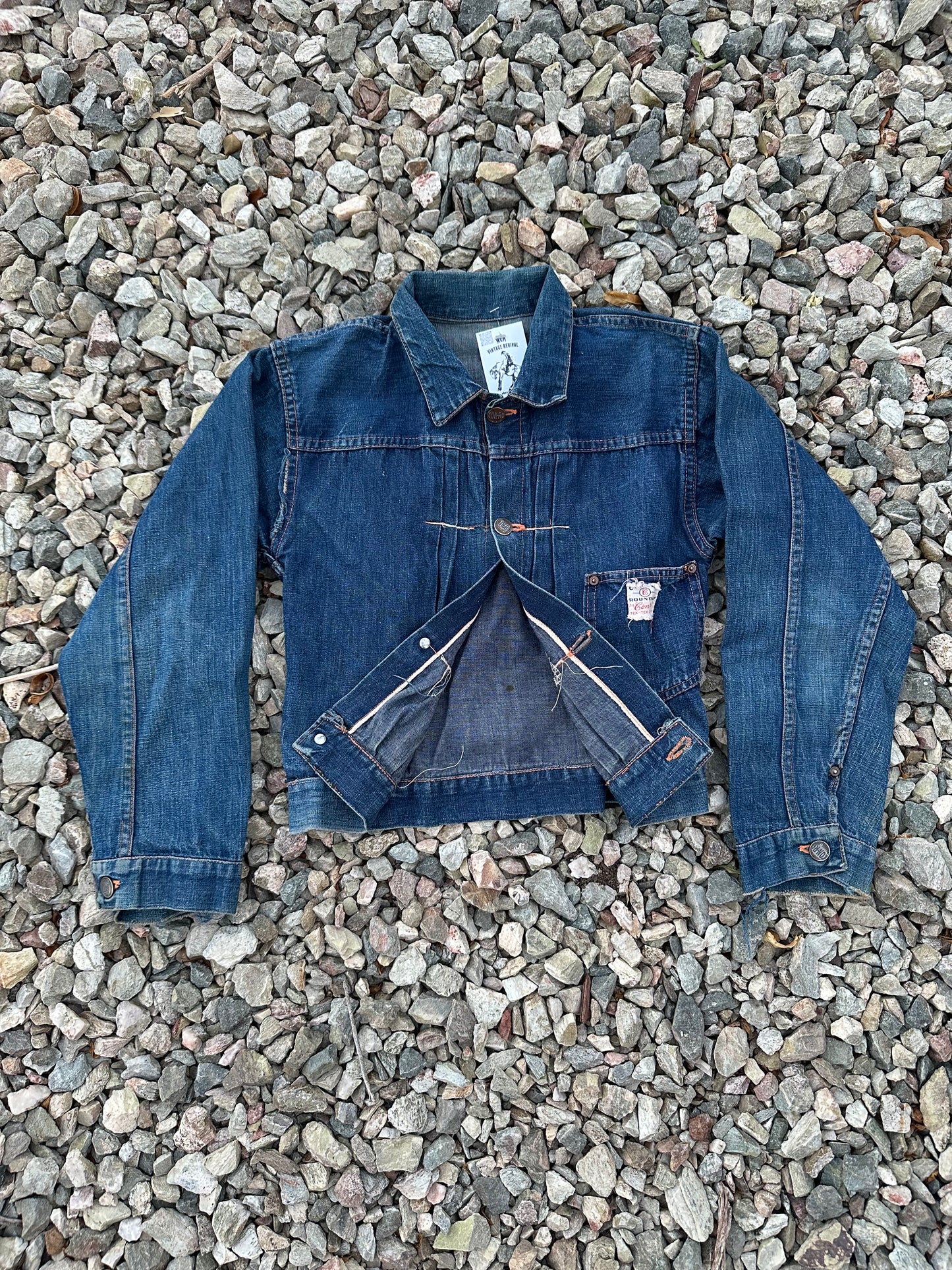 Rare 40’s Selvedge Buckle Back Pleated Type 1 Denim Jacket (Women’s XS)