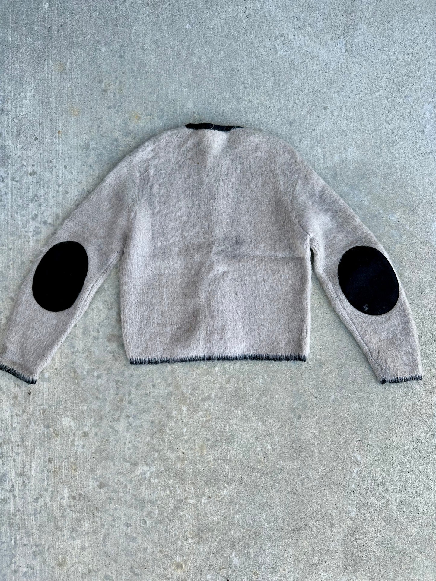 60’s McCurdy’s Mohair Zip-Up Cardigan Sweater w/ Suede Elbows (Women’s S/M)