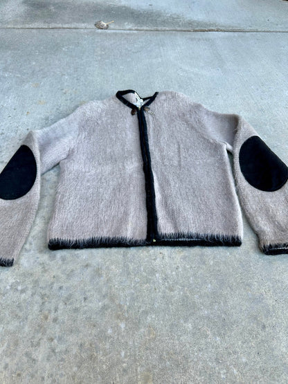 60’s McCurdy’s Mohair Zip-Up Cardigan Sweater w/ Suede Elbows (Women’s S/M)