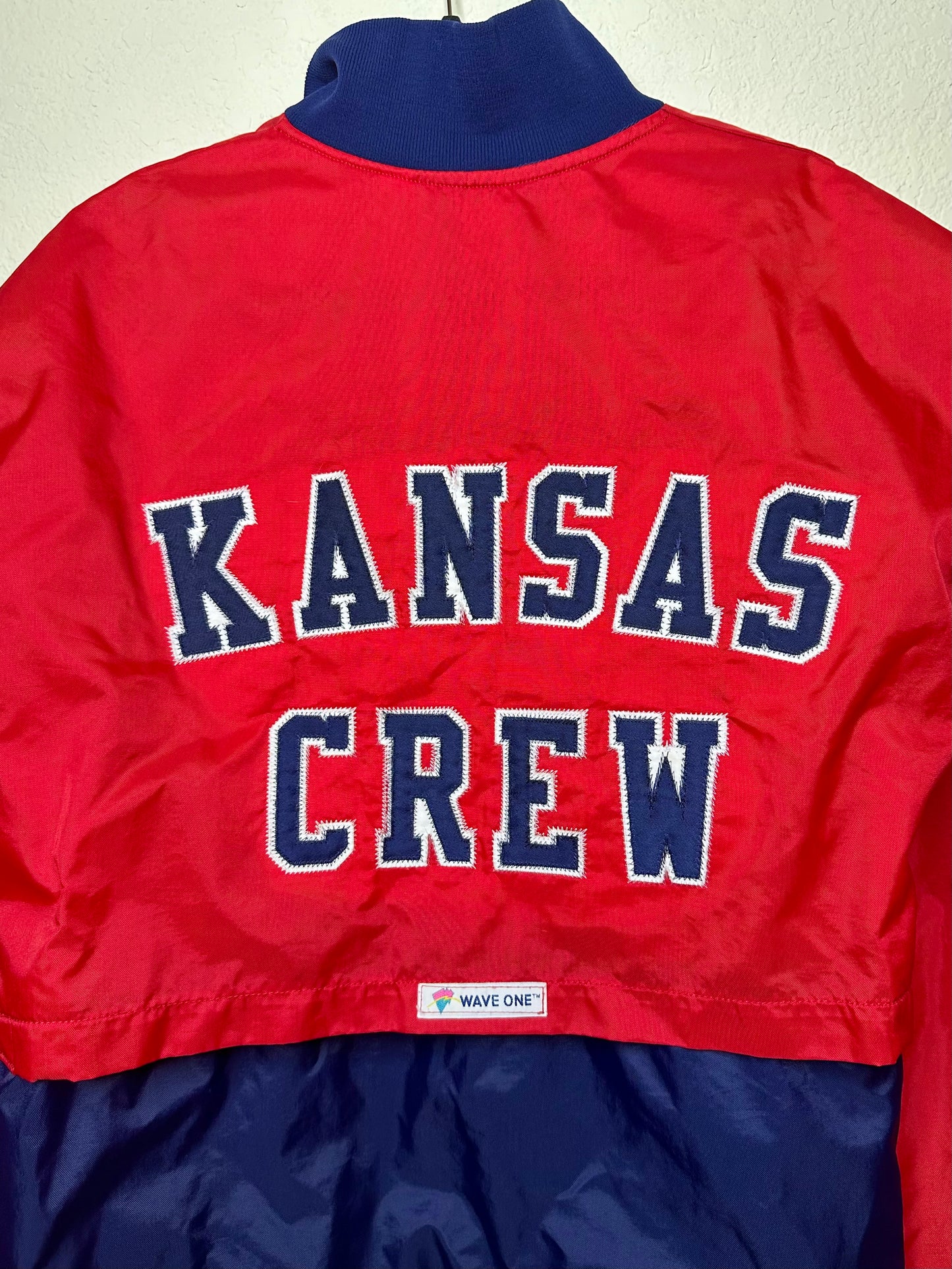 90’s Kansas Jayhawks Half-Zip Windbreaker Jacket (Unisex L/XL)