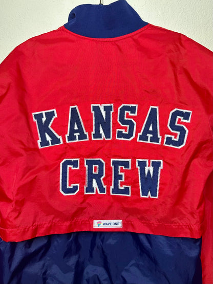 90’s Kansas Jayhawks Half-Zip Windbreaker Jacket (Unisex L/XL)