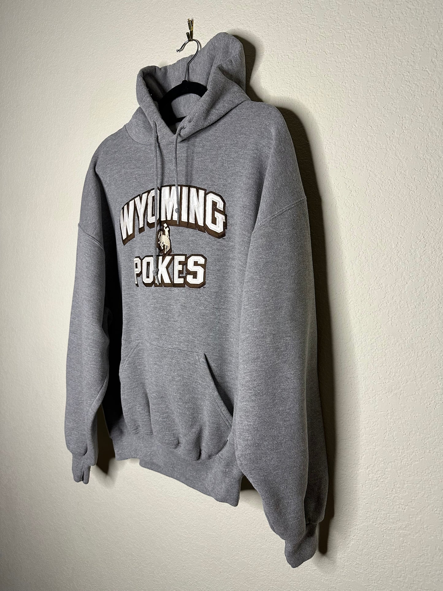 00’s Russell Wyoming Cowboys Patched Lettering Hoodie (Unisex L/XL)