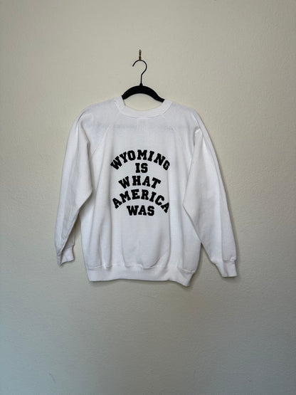 MCA Vintage Revival: 80’s “Wyoming Where Cowboys Roam” Raglan Sweatshirt - Custom Made (Unisex L)