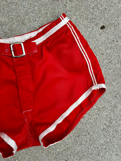 40’s Men’s Satin Padded Athletic Gym Mini Shorts (Women’s XS/S)