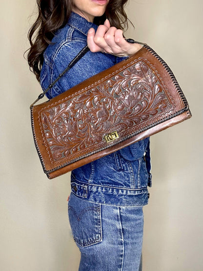 40’s Hand-Tooled Leather Western Bag